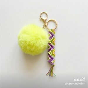 Sunshine Burst Keychain with Pom Pom